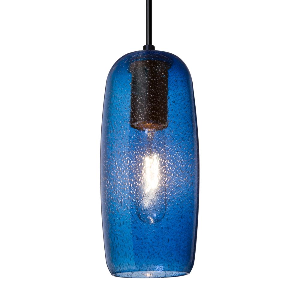 Besa, Pinot 9 Cord Pendant, Blue Bubble, Black FInish 1x40W LED Filament