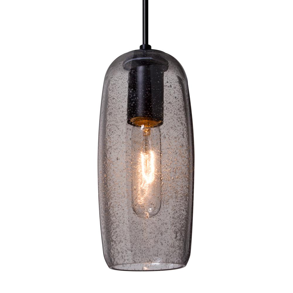 Besa, Pinot 9 Cord Pendant, Smoke Bubble, Black FInish 1x60W Incandescent, 15Ft. Cord