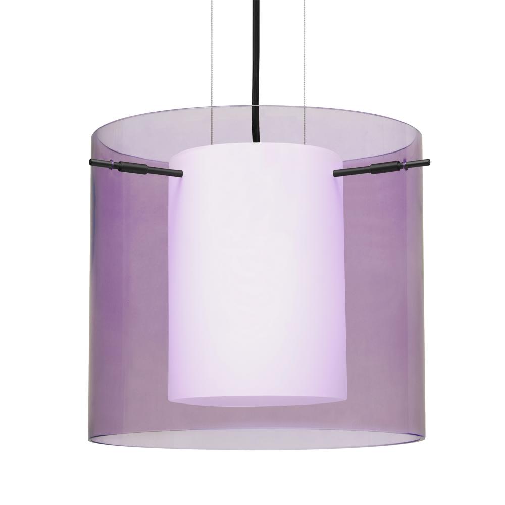 Besa Pendant Pahu 12 Black Transparent Amethyst 1x100W MAX E26 Base