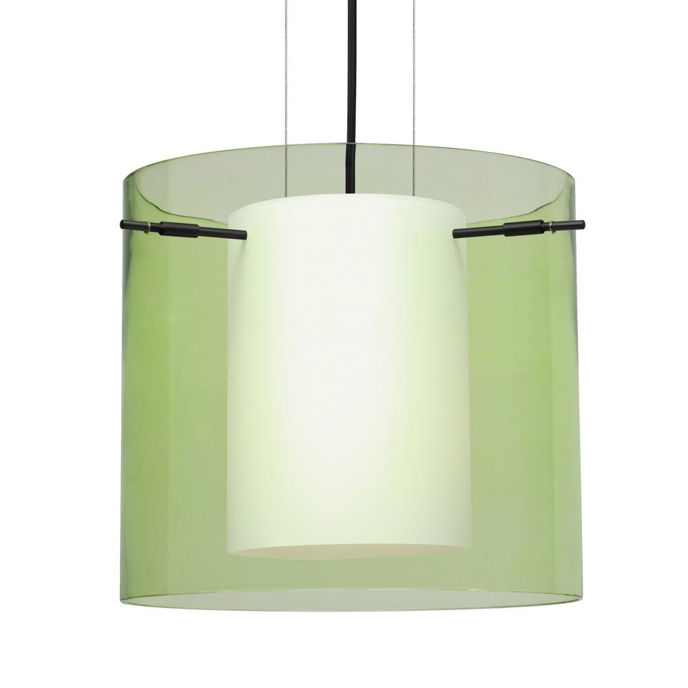 Besa Pendant Pahu 12 Black Transparent Olive 1x100W MAX E26 Base