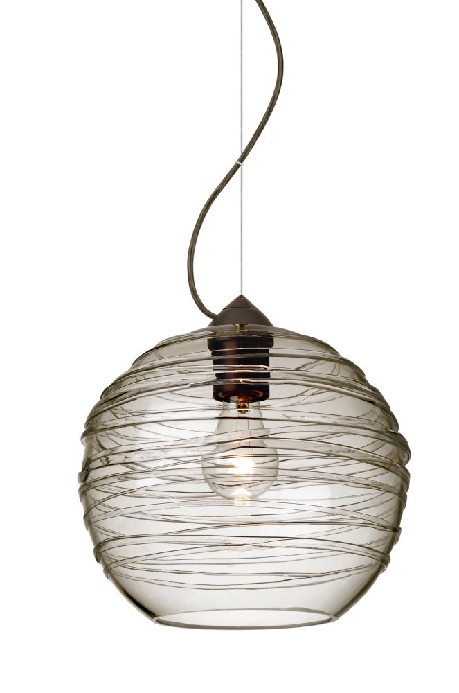 Besa Wave 10 Pendant Bronze Smoke 1x60W Medium Base