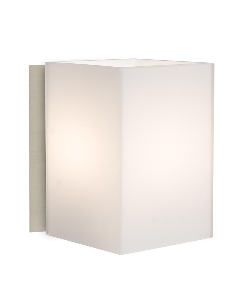 Besa, Tito Mini Sconce, Opal Matte, Satin Nickel Finish, 1x40W Halogen