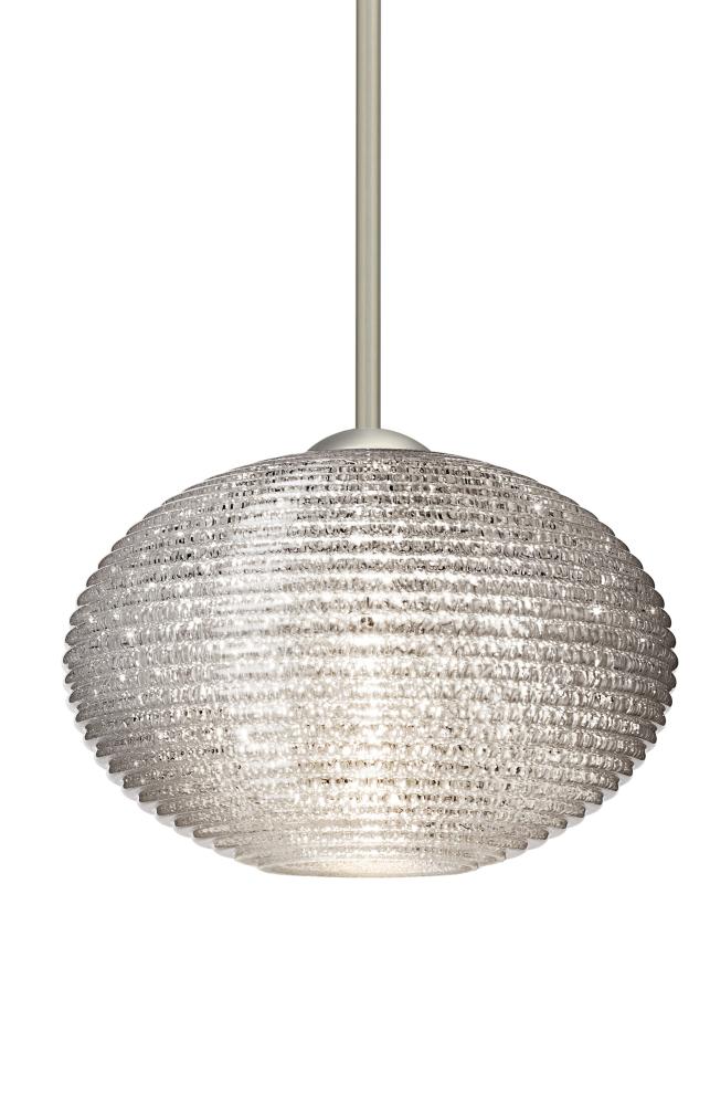 Besa Pendant Pape 12 Satin Nickel Glitter 1x9W LED