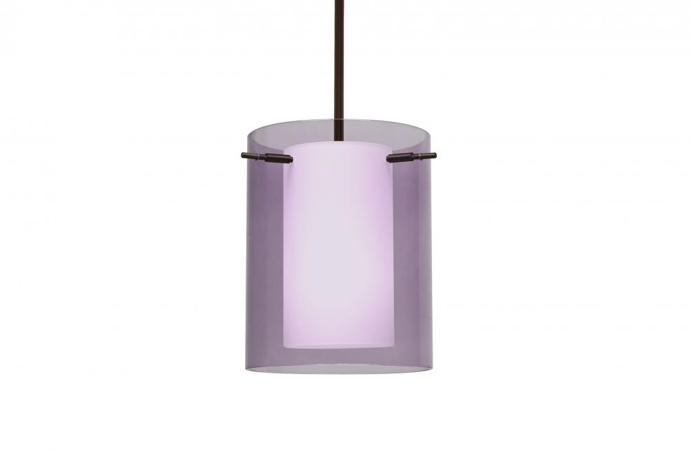 Besa Stem Pendant Pahu 8 Bronze Transparent Amethyst 1x100W Medium Base