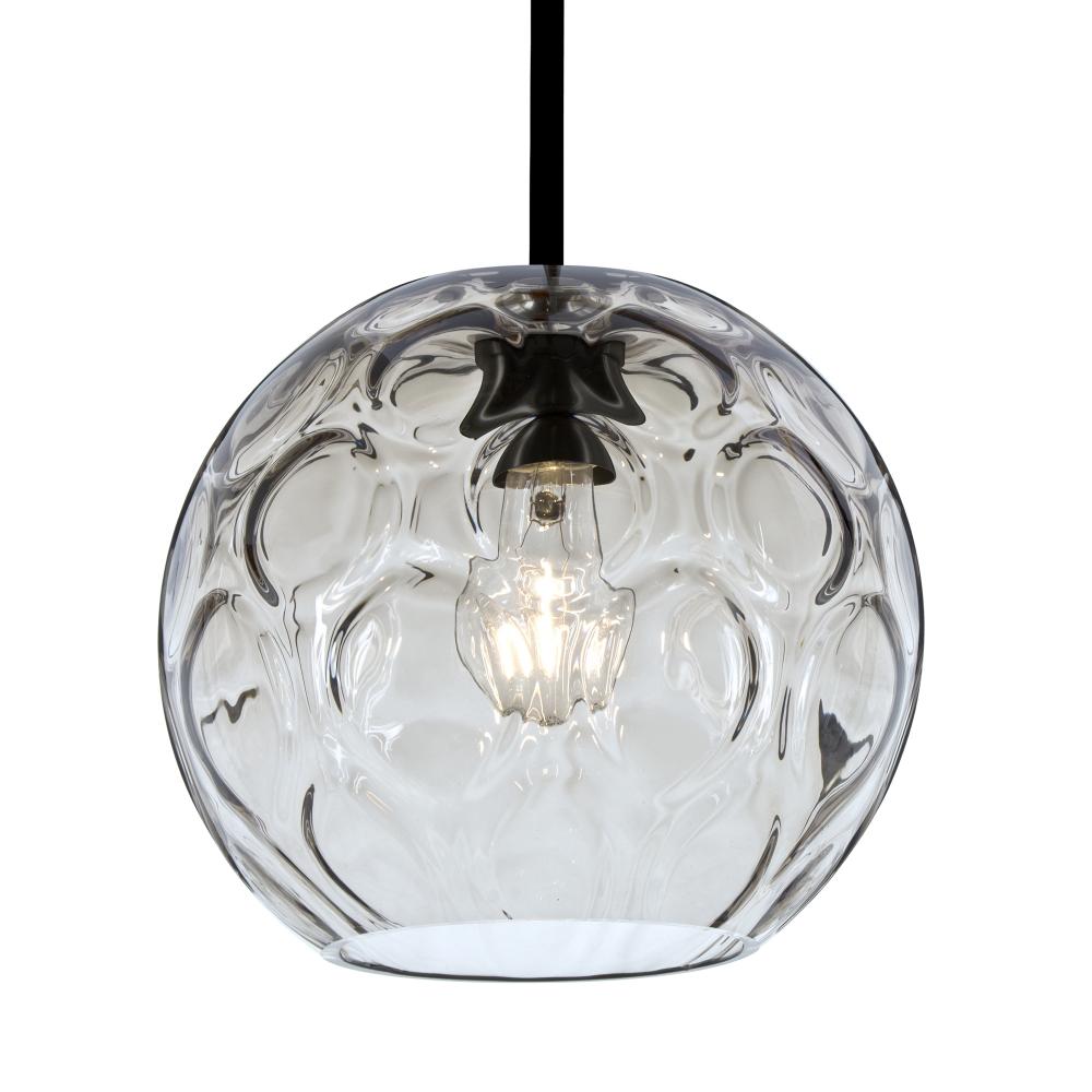 Besa Bombay Cord Pendant, Clear, Black Finish, 1x60W MAX E26 Base