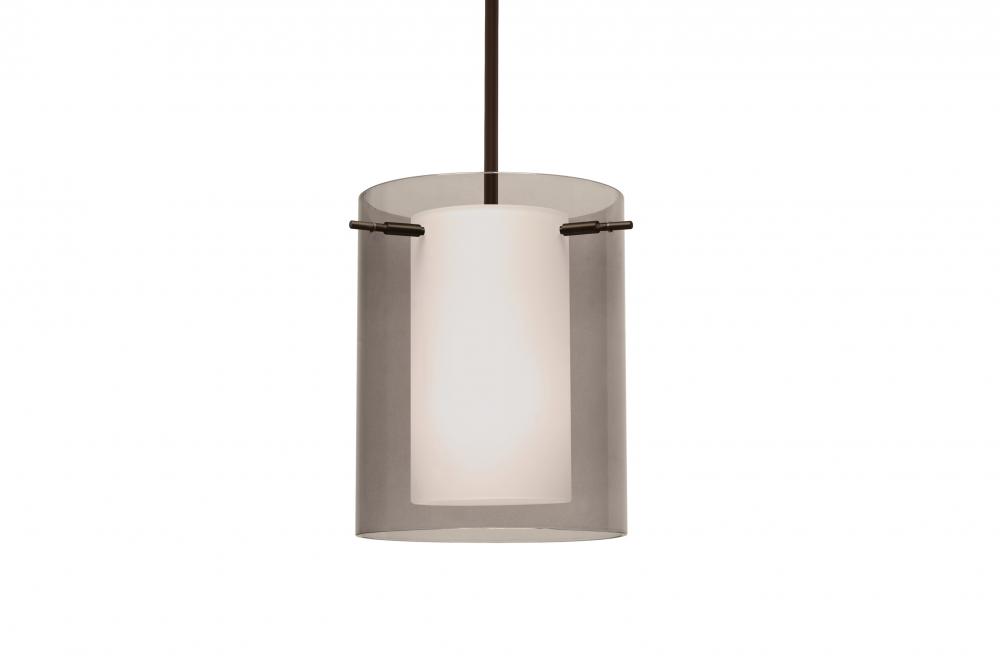 Besa Pendant Pahu 8 Bronze Transparent Smoke/Opal 1x11W LED