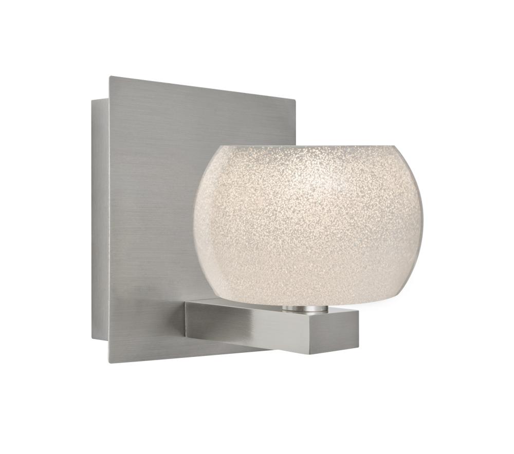 Besa, Keno Vanity, White Sand, Satin Nickel Finish, 1x3W LED