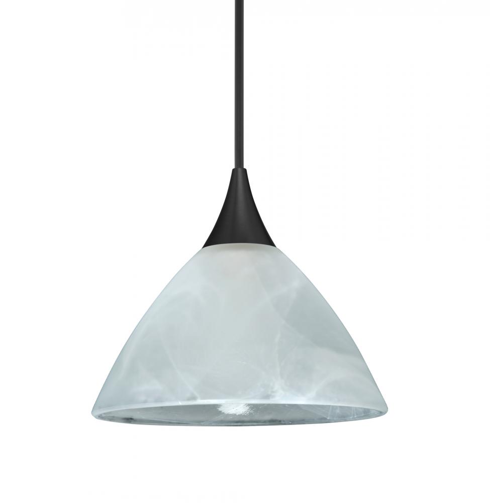 Besa Pendant Domi, Black Finish, Marble 1x50W MAX GY6.35 Base