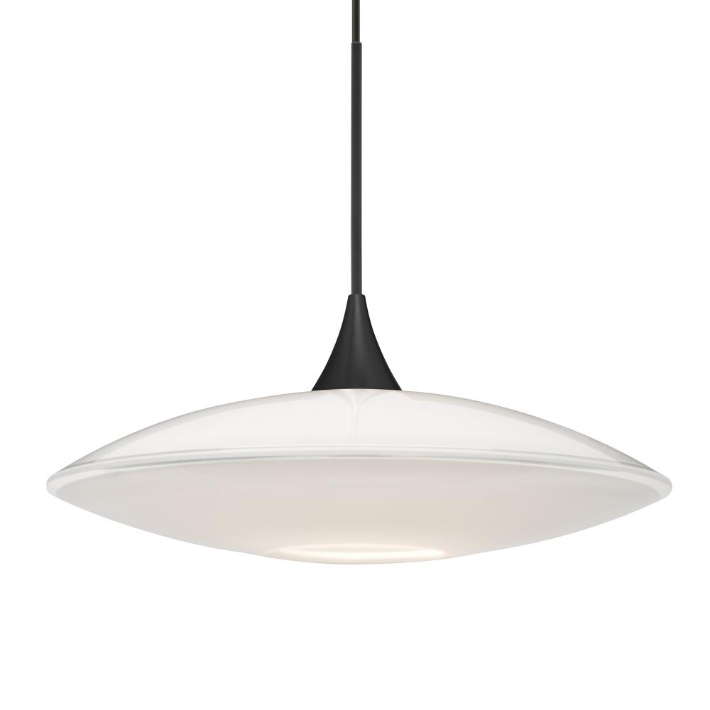 Besa Pendant Spazio, Black Finish, Opal Glossy 1x50W MAX GY6.35 Base