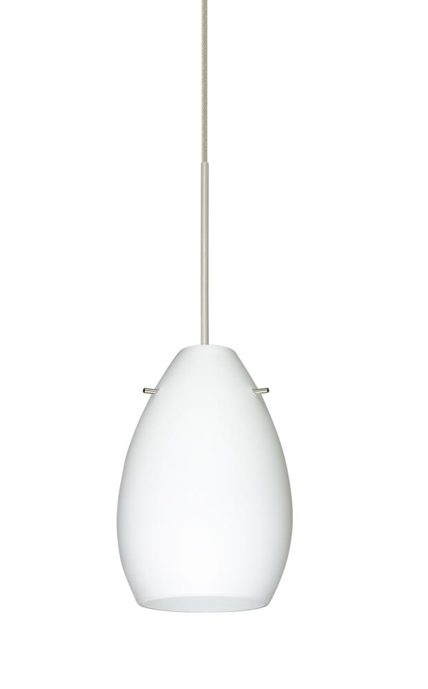 Besa Pendant Pera 6 Satin Nickel Opal Matte 1x5W LED, 15Ft. Cord