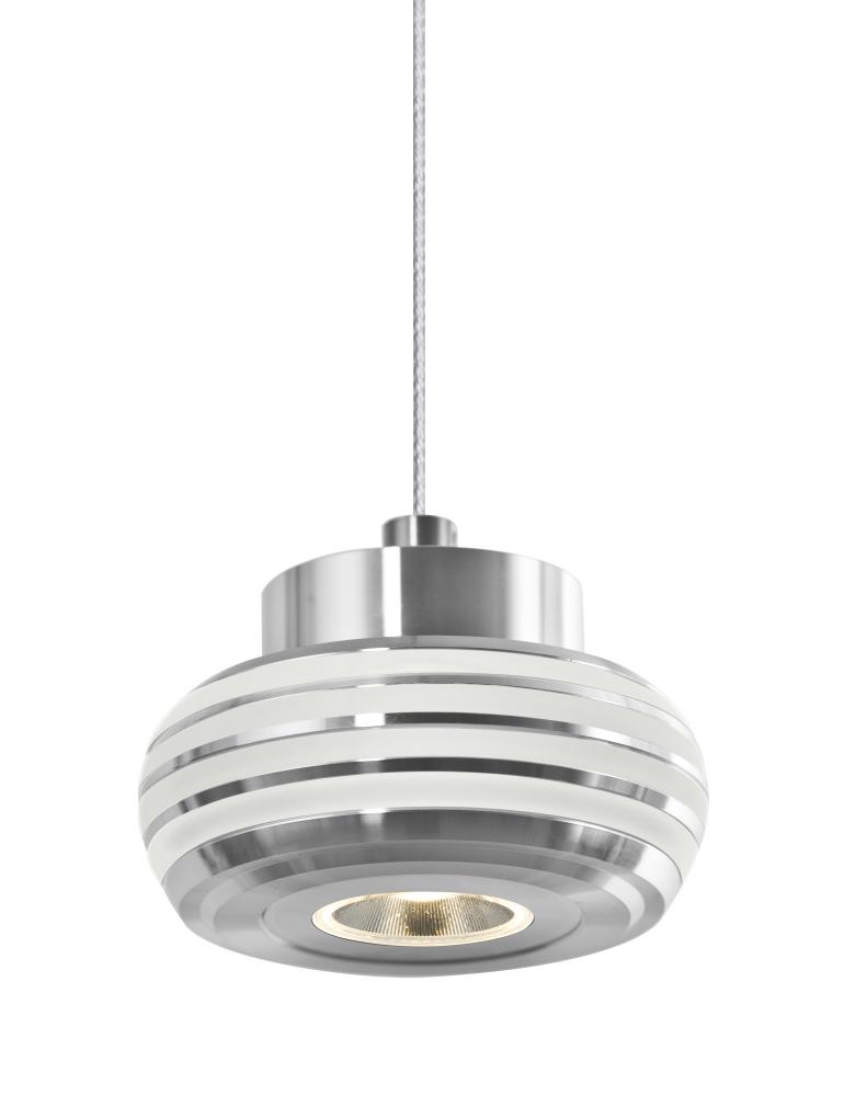 Besa, Flower Cord Pendant, Clear/Clear, Satin Nickel Finish, 1x3W LED