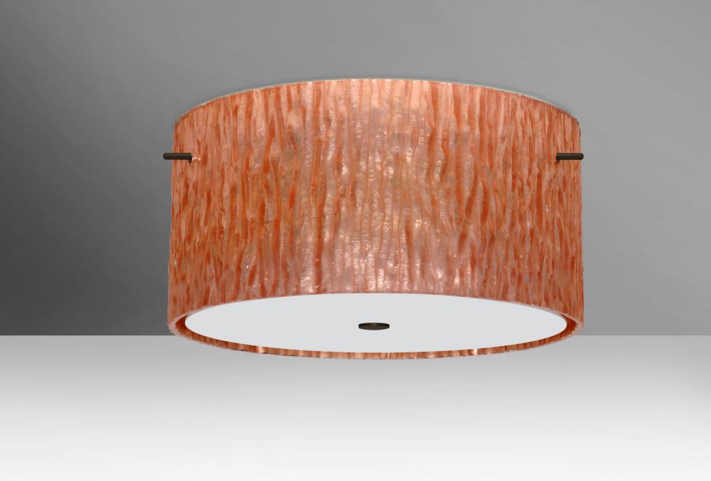 Besa Ceiling Tamburo 16 Bronze Stone Copper Foil 1x28W LED
