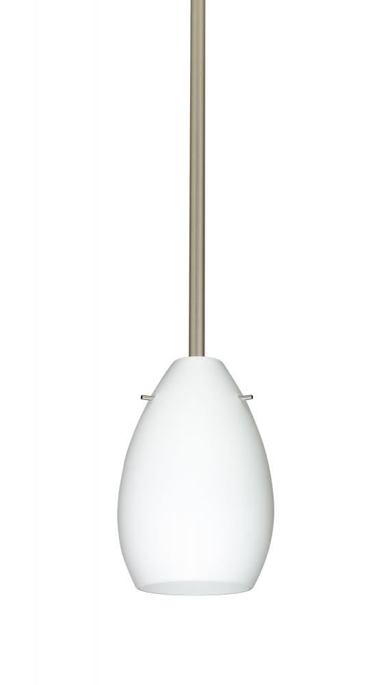 Besa Pera 6 Stem Pendant Satin Nickel Opal Matte 1x40W Halogen