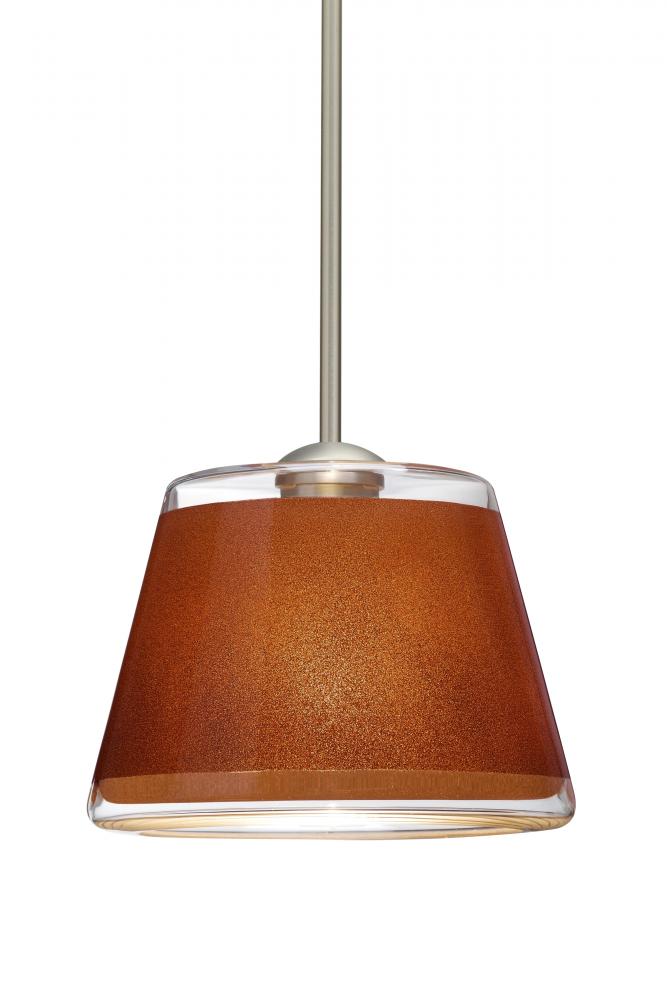 Besa Pendant Pica 9 Satin Nickel Tan Sand 1x9W LED