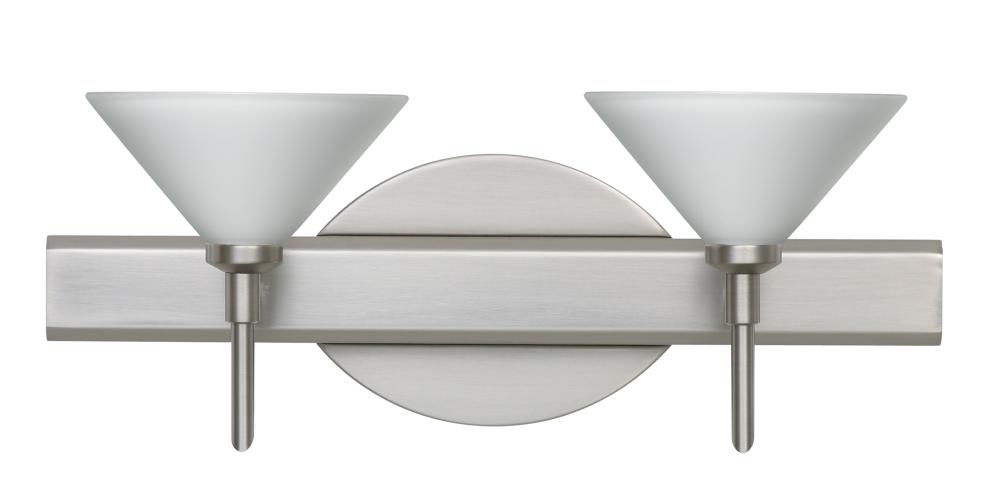 Besa Wall Kona Satin Nickel White 2x5W LED