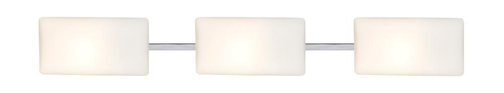 Besa, Lido Vanity, Opal Matte, Chrome Finish, 3x9W LED