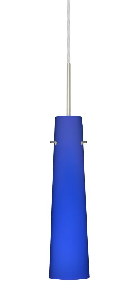 Besa Camino Pendant For Multiport Canopy Satin Nickel Cobalt Blue Matte 1x5W LED, 15F