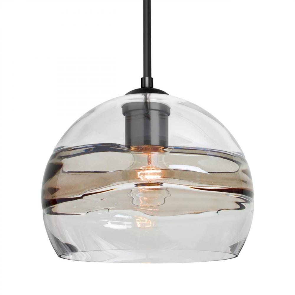 Besa Spirit 8 Pendant For Multiport Canopy, Smoke/Clear, Black Finish, 1x60W MAX E26 Base