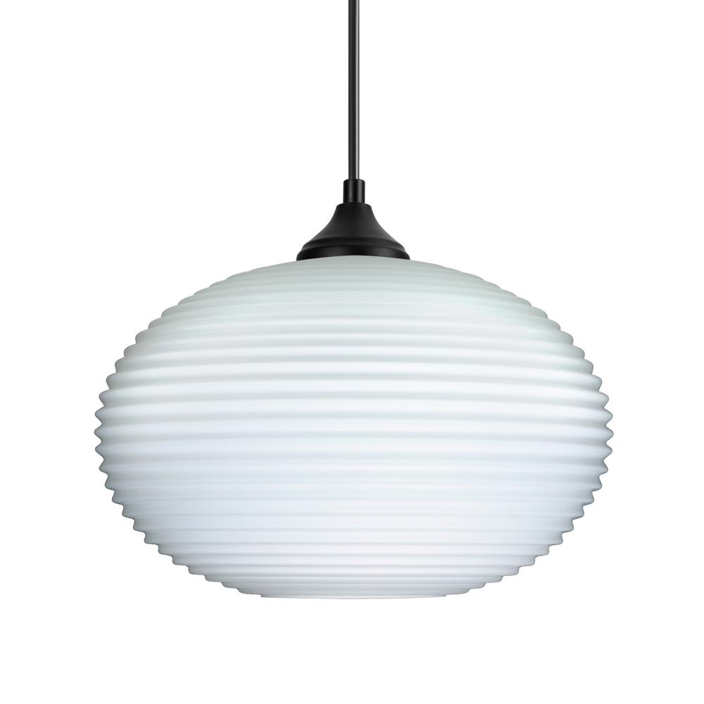 Besa Pendant Pape 10 Black Opal Ribbed 1x75W E26 Base