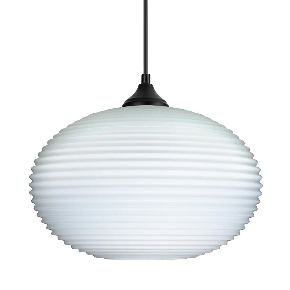 Besa Pendant Pape 12 LED-Black Opal Ribbed 1x9W LED