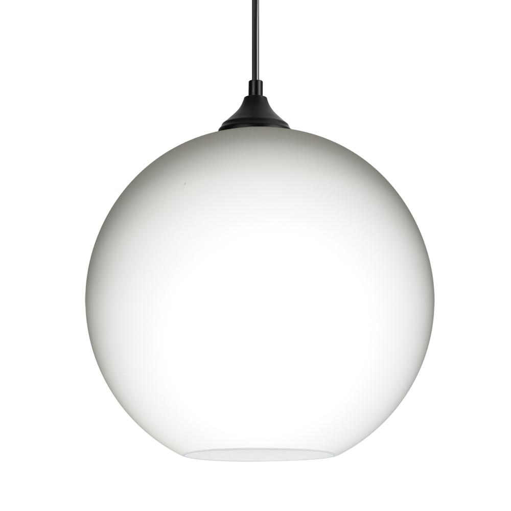 Besa Coco 12 Pendant, Opal Matte, Black Finish, 1x60W E26 Base