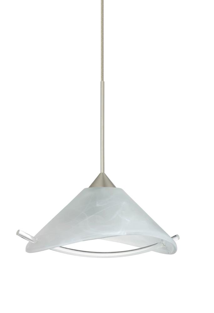 Besa Pendant Hoppi Satin Nickel Marble/Clear 1x50W Halogen