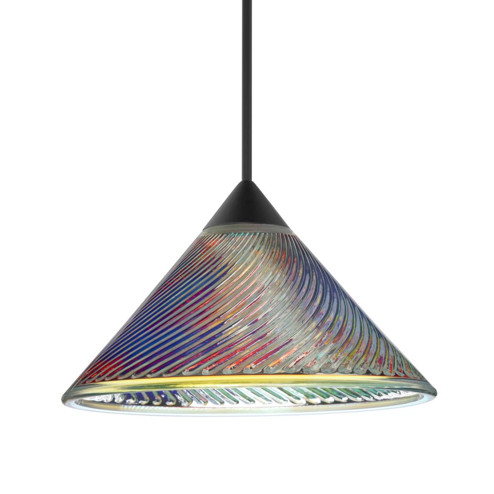 Besa Pendant For Multiport Canopy Swirl Black Finish, Dicro Swirl 1x50W MAX GY6.35 Base