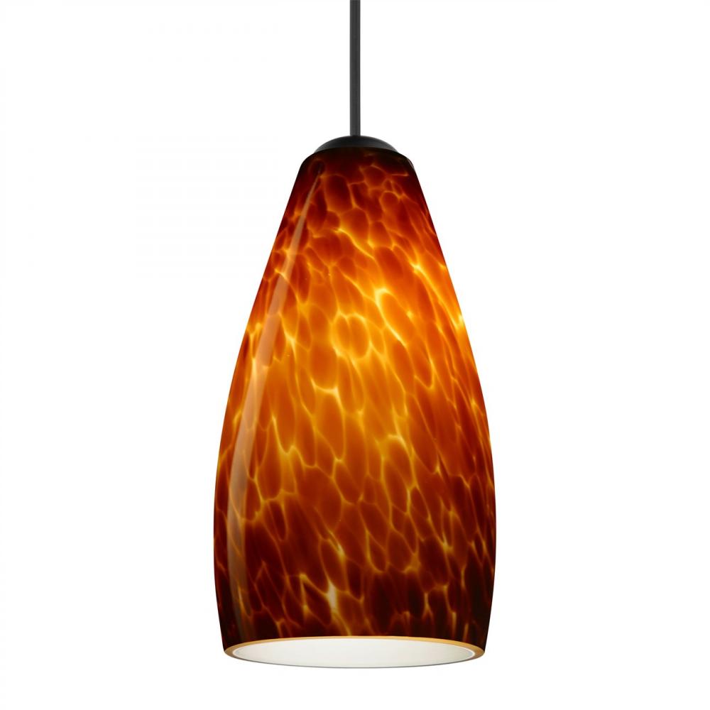 Besa Pendant For Multiport Canopy Karli, Black Finish, Amber Cloud 1x50W MAX GY6.35 Base