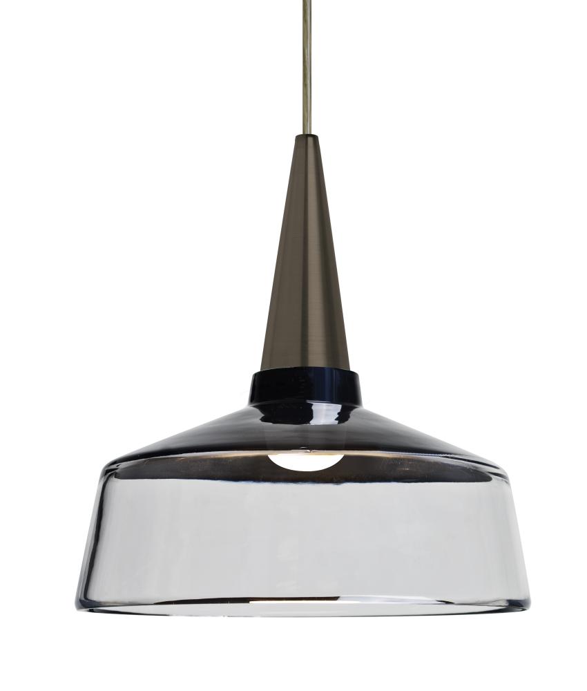 Baron 10 Cord Pendant for Mulitport Canopy, Black/Clear, Bronze Finish, 1x60W Medium base