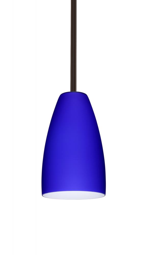 Besa Riva 9 LED Pendant 1Tt Cobalt Blue Matte Bronze 1x9W LED