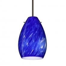 Besa Lighting 1BC-171386-BR-L - Besa Pendant Pera 6 Bronze Blue Cloud 1x50W Candelabra, 15Ft Cord