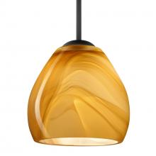 Besa Lighting 1BC-4122HN-BK - Besa Bolla Pendant Black Honey 1x50W Candelabra