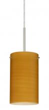 Besa Lighting 1BC-4404OK-LED-SN-L - Besa Stilo 7 LED Pendant Oak Satin Nickel 1x9W LED, 15Ft. Cord