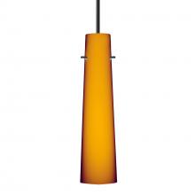 Besa Lighting 1BC-567480-BK - Besa Camino Pendant Black Amber Matte 1x40W Candelabra