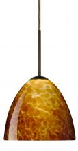 Besa Lighting 1BC-757218-BR - Besa Sasha Pendant Bronze Amber Cloud 1x50W Candelabra