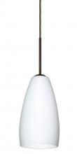 Besa Lighting 1BT-150907-BR-L - Besa Chrissy Pendant Bronze Opal Matte 1x50W E12 base, 15Ft. Cord