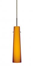 Besa Lighting 1BT-567480-BR-L - Besa Camino Pendant Bronze Amber Matte 1x40W E12 base, 15Ft. Cord