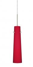 Besa Lighting 1BT-5674RM-SN-L - Besa Camino Pendant Satin Nickel Ruby Matte 1x40W E12 base, 15Ft. Cord