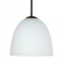 Besa Lighting 1BT-757207-MED-BR-L - Besa Sasha Pendant Bronze Opal Matte 1x50W B10 Med, 15Ft. Cord