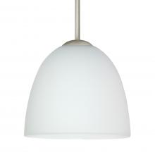 Besa Lighting 1BT-757207-MED-SN-L - Besa Sasha Pendant Satin Nickel Opal Matte 1x50W B10 Med, 15Ft. Cord