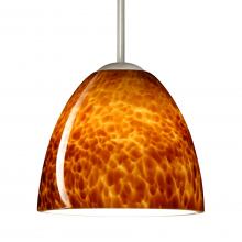 Besa Lighting 1BT-757218-SN-L - Besa Sasha Pendant Satin Nickel Amber Cloud 1x50W E12 base, 15Ft. Cord