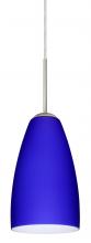 Besa Lighting 1JC-1511CM-SN-L - Besa Riva 9 Pendant Satin Nickel Cobalt Blue Matte 1x75W Medium Base, 15Ft. Cord