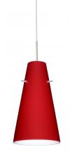 Besa Lighting 1JC-4124RM-LED-SN-L - Besa Cierro LED Pendant Ruby Matte Satin Nickel 1x9W LED, 15Ft. Cord
