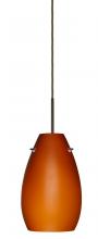 Besa Lighting 1JC-412680-LED-BR-L - Besa Pera 9 LED Pendant Amber Matte Bronze 1x9W LED, 15Ft. Cord