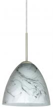 Besa Lighting 1JC-4470MG-SN-L - Besa Vila Pendant Satin Nickel Marble Grigio 1x60W Medium Base, 15Ft. Cord