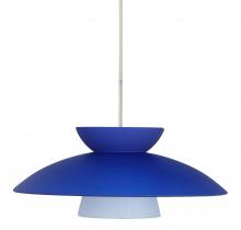 Besa Lighting 1JC-451323-LED-SN-L - Besa Trilo 15 Pendant Blue Matte Satin Nickel 1x9W LED, 15Ft. Cord