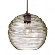 Besa Lighting 1JC-462702-BR-L - Besa Wave 10 Pendant Bronze Smoke 1x60W Medium Base, 15Ft. Cord