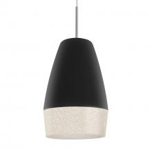 Besa Lighting 1JC-ABU12BK-LED-SN-L - Besa, Abu 12 Cord Pendant, Black/Glitter, Satin Nickel Finish, 1x9W LED, 15Ft Option