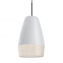 Besa Lighting 1JC-ABU12WH-LED-BR-L - Besa, Abu 12 Cord Pendant, White/Glitter, Bronze Finish, 1x9W LED, 15Ft Option