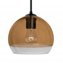 Besa Lighting 1JC-ALLY8AM-BK - Besa, Ally 8 Cord Pendant, Amber/Clear, Black Finish, 1x60W Medium Base